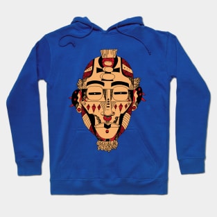 Red and Cream African Mask 5 Hoodie